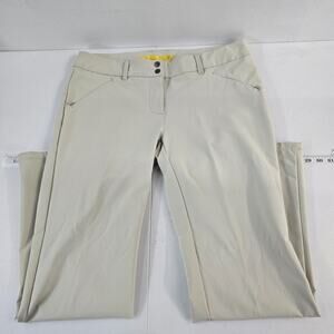 Lolë Women’s Performance‎ Stretch Pants Beige Straight Leg UPF 50+ Size 14 6073